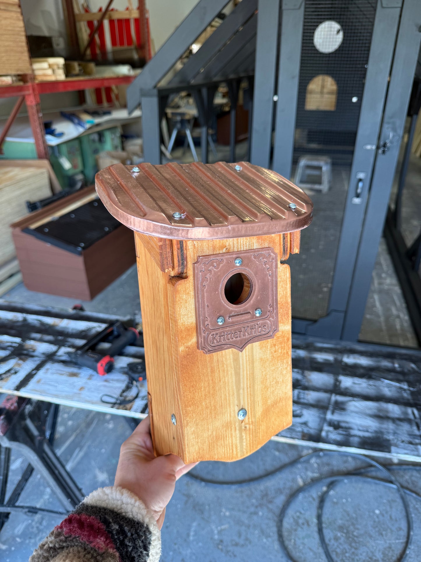 Bluebird House | Bluebird, Chickadee & Tree Swallow Nesting Box | Handmade Wooden Birdhouse | Weatherproof Outdoor Bird House
