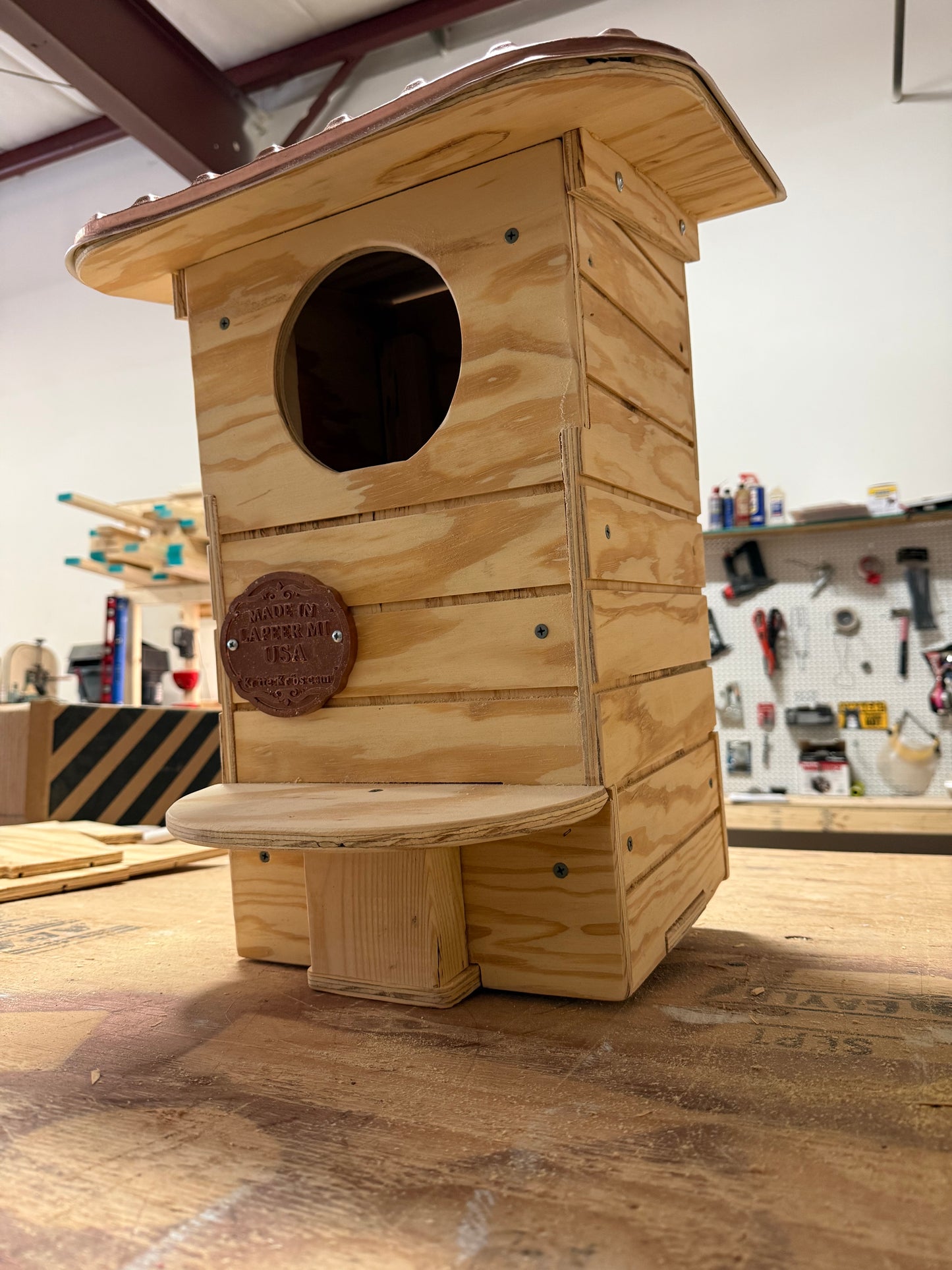 Owl House Kit | Screech Owl Nesting Box | DIY Wooden Owl House | Weatherproof Owl Box Kit | Easy Assembly Birdhouse Kit