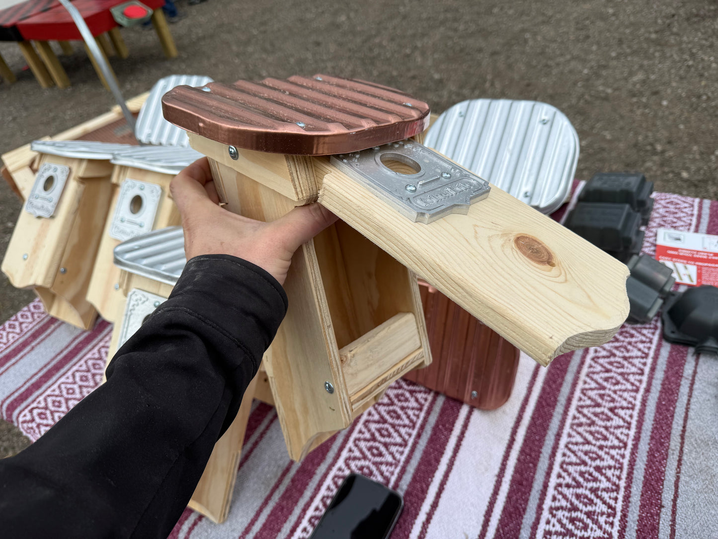 Bluebird House | Bluebird, Chickadee & Tree Swallow Nesting Box | Handmade Wooden Birdhouse | Weatherproof Outdoor Bird House