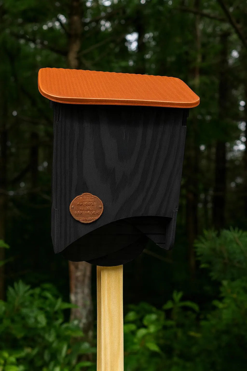 Deluxe Large 3-Chamber Bat House (Black + Copper Roof + Copper Plaque)
